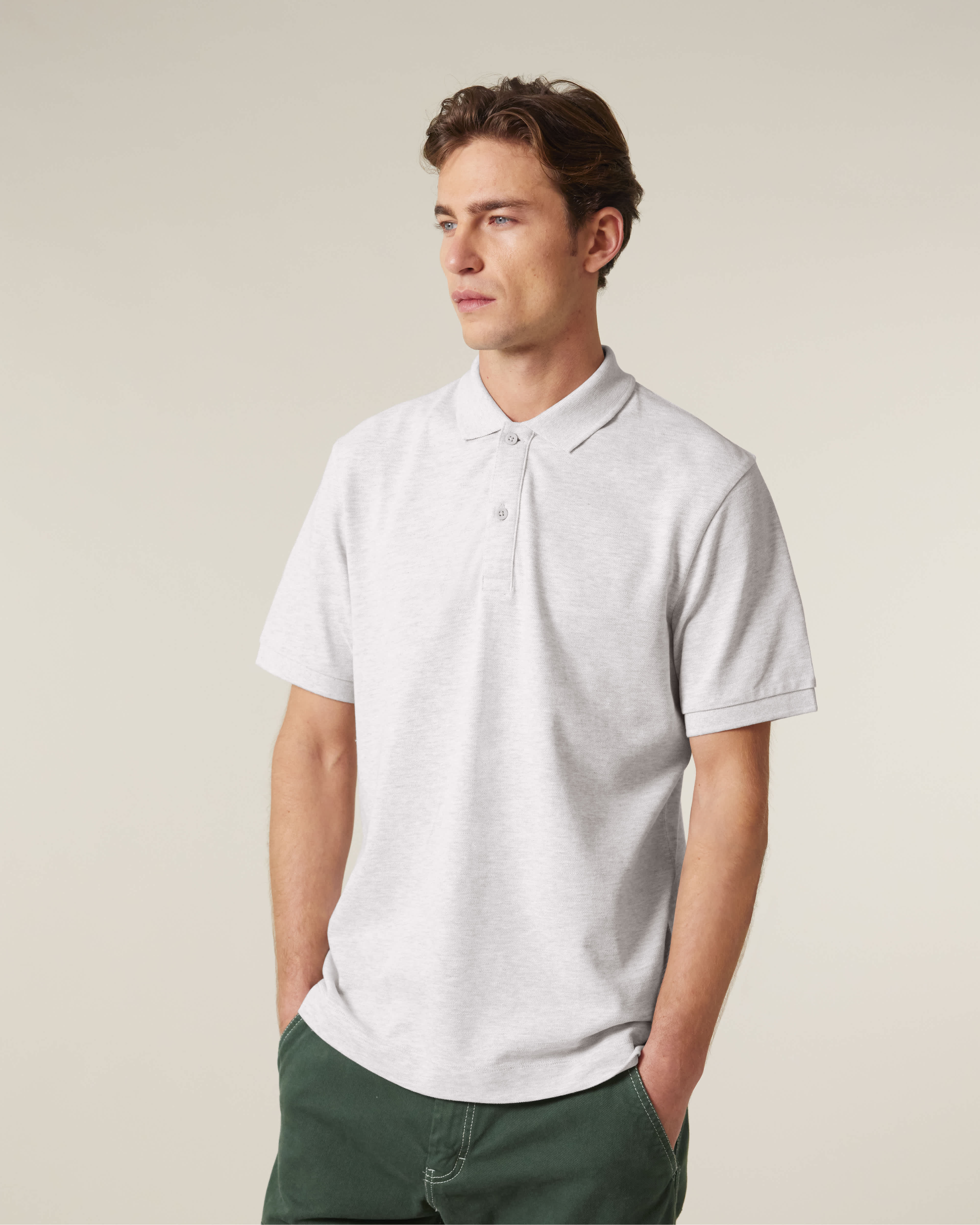POLO - HEATHER LICHT GRIJS