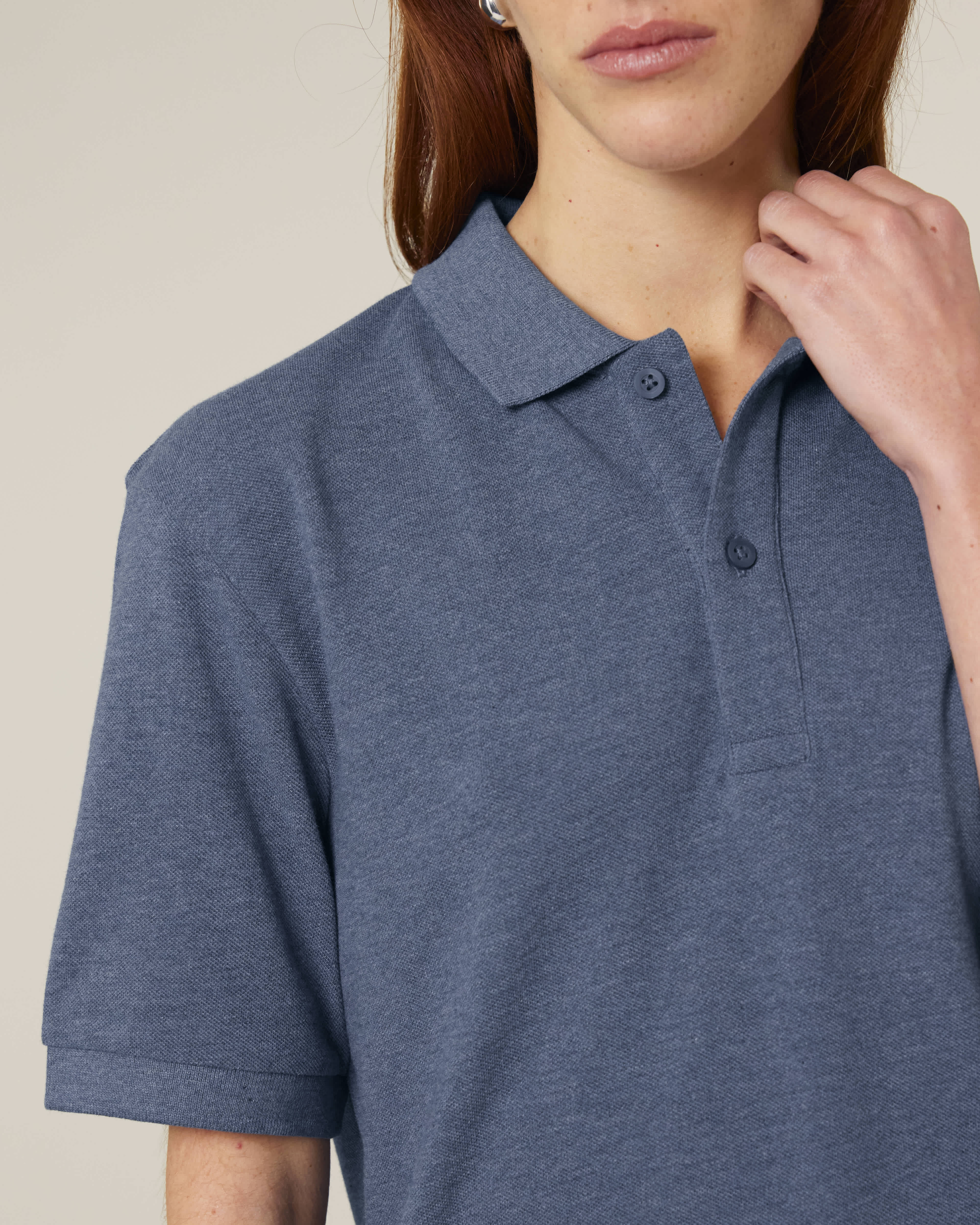POLO - HEATHER DONKER BLAUW