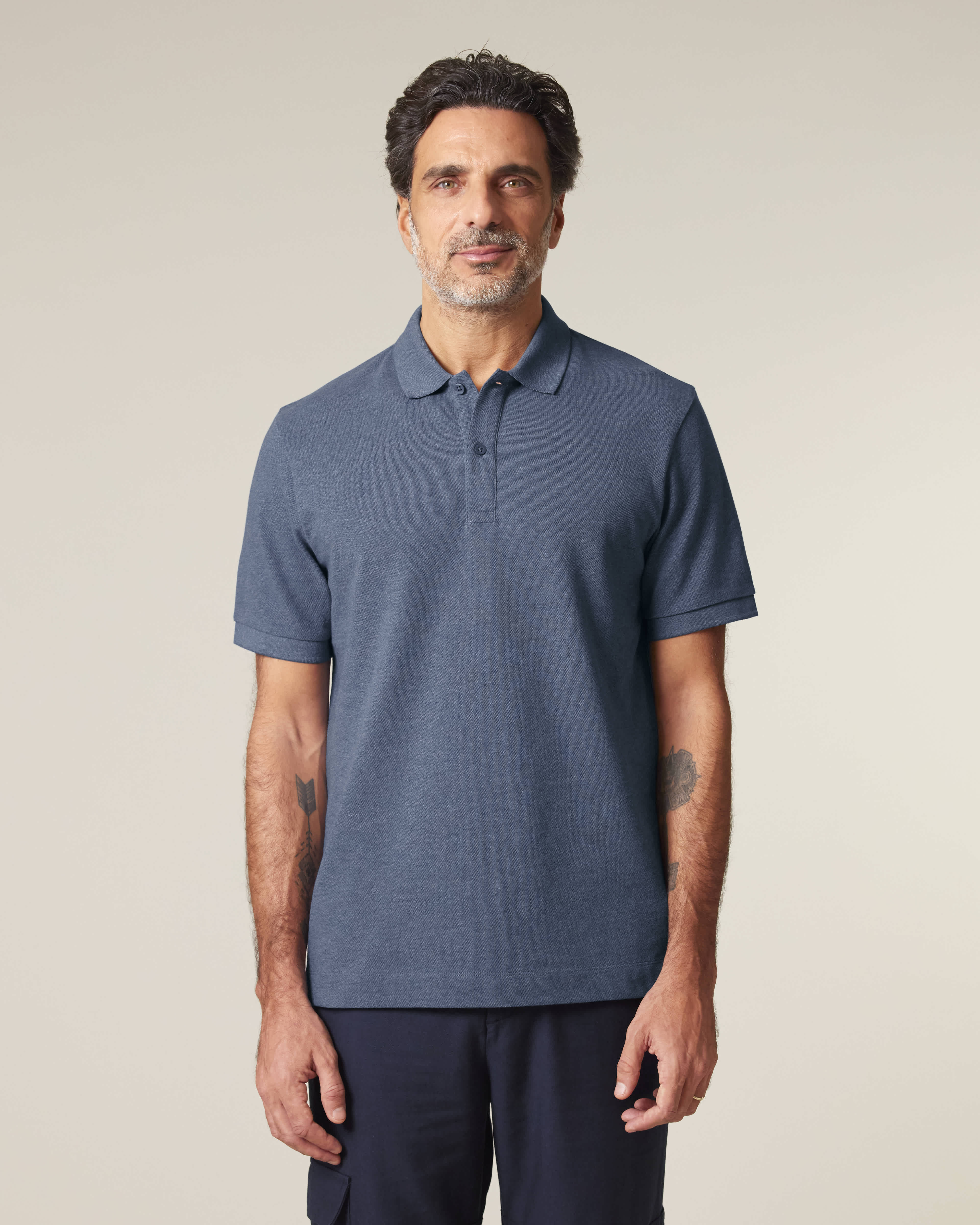 POLO - HEATHER DONKER BLAUW