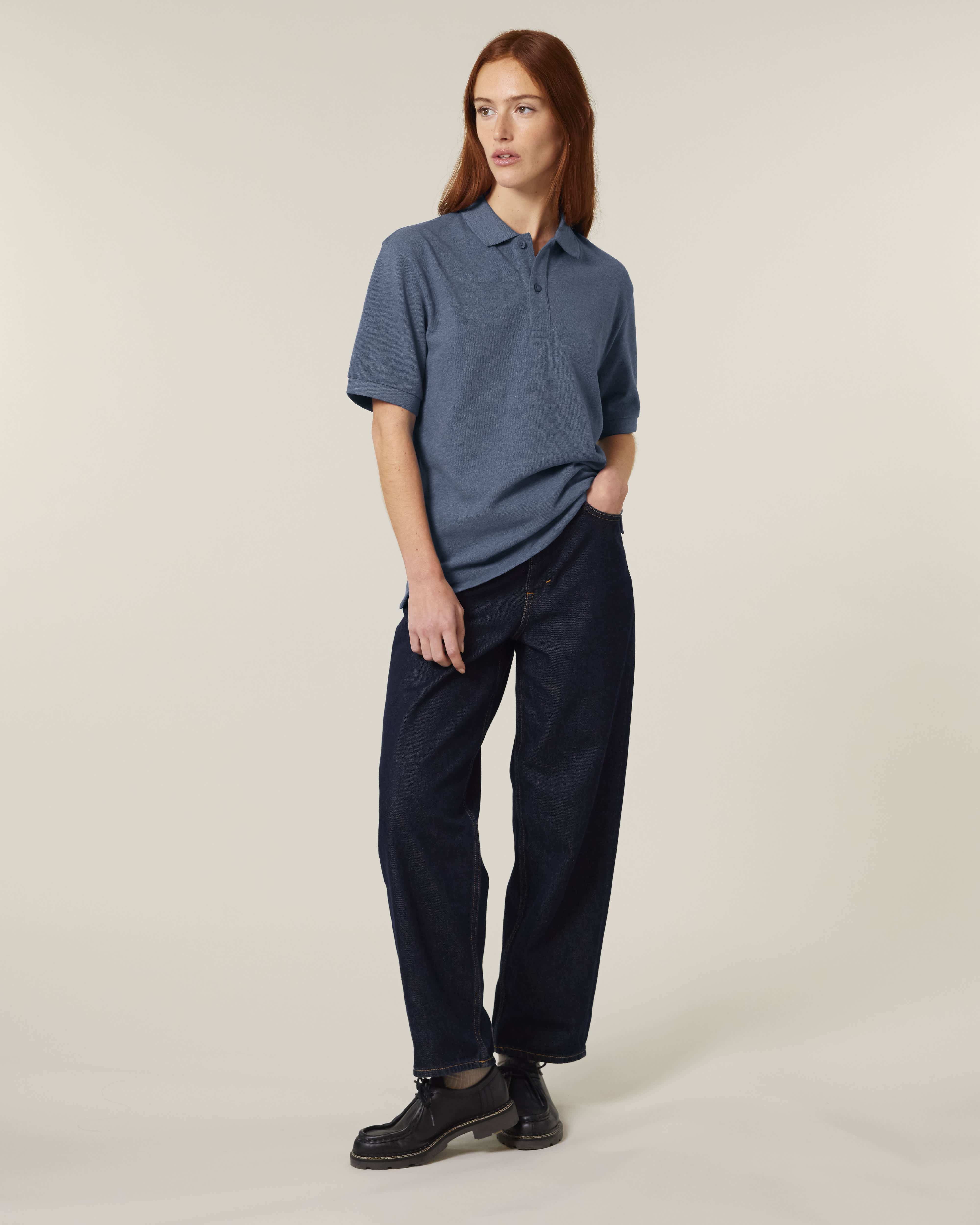 POLO - HEATHER DONKER BLAUW