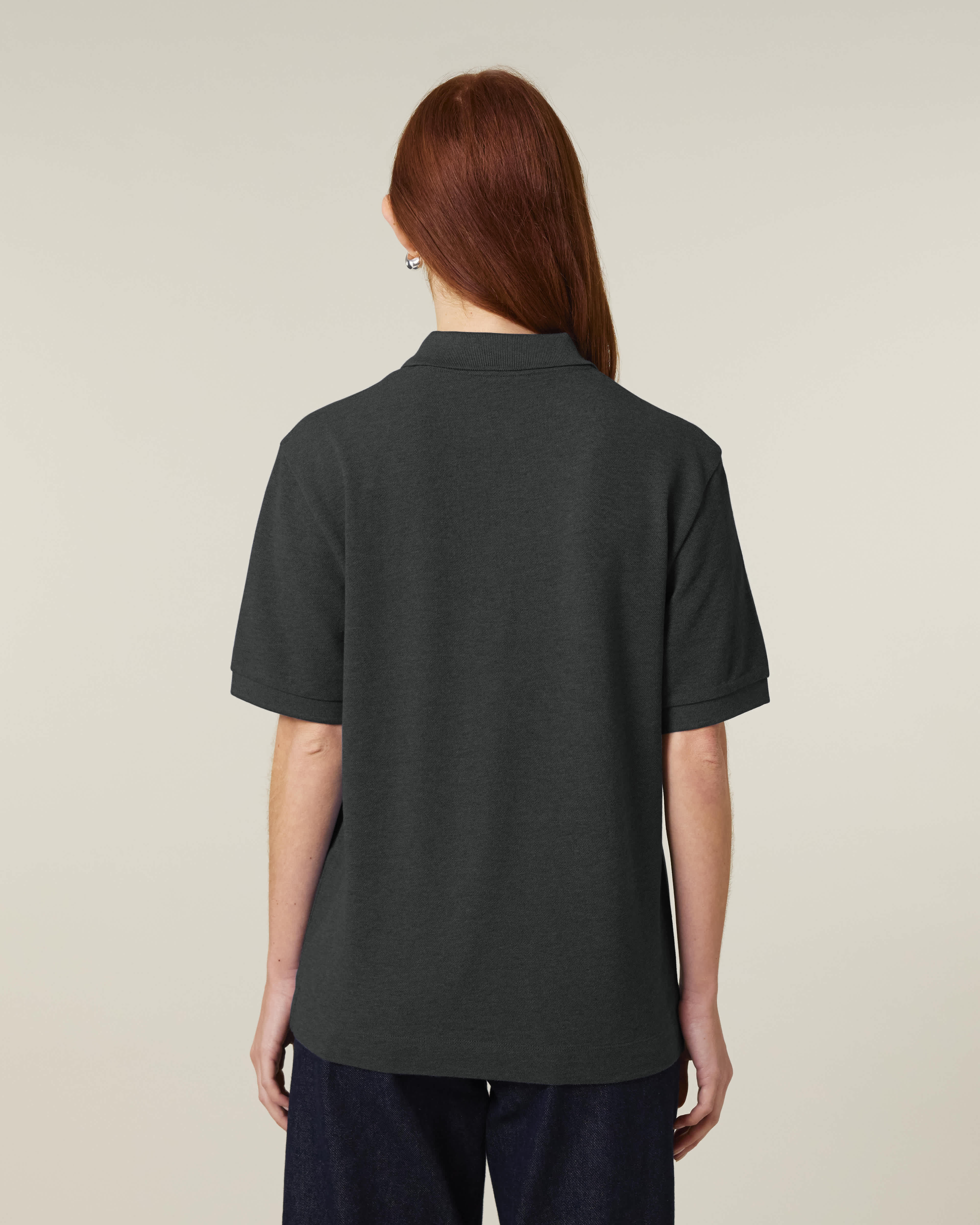 POLO - HEATHER DONKER GRIJS