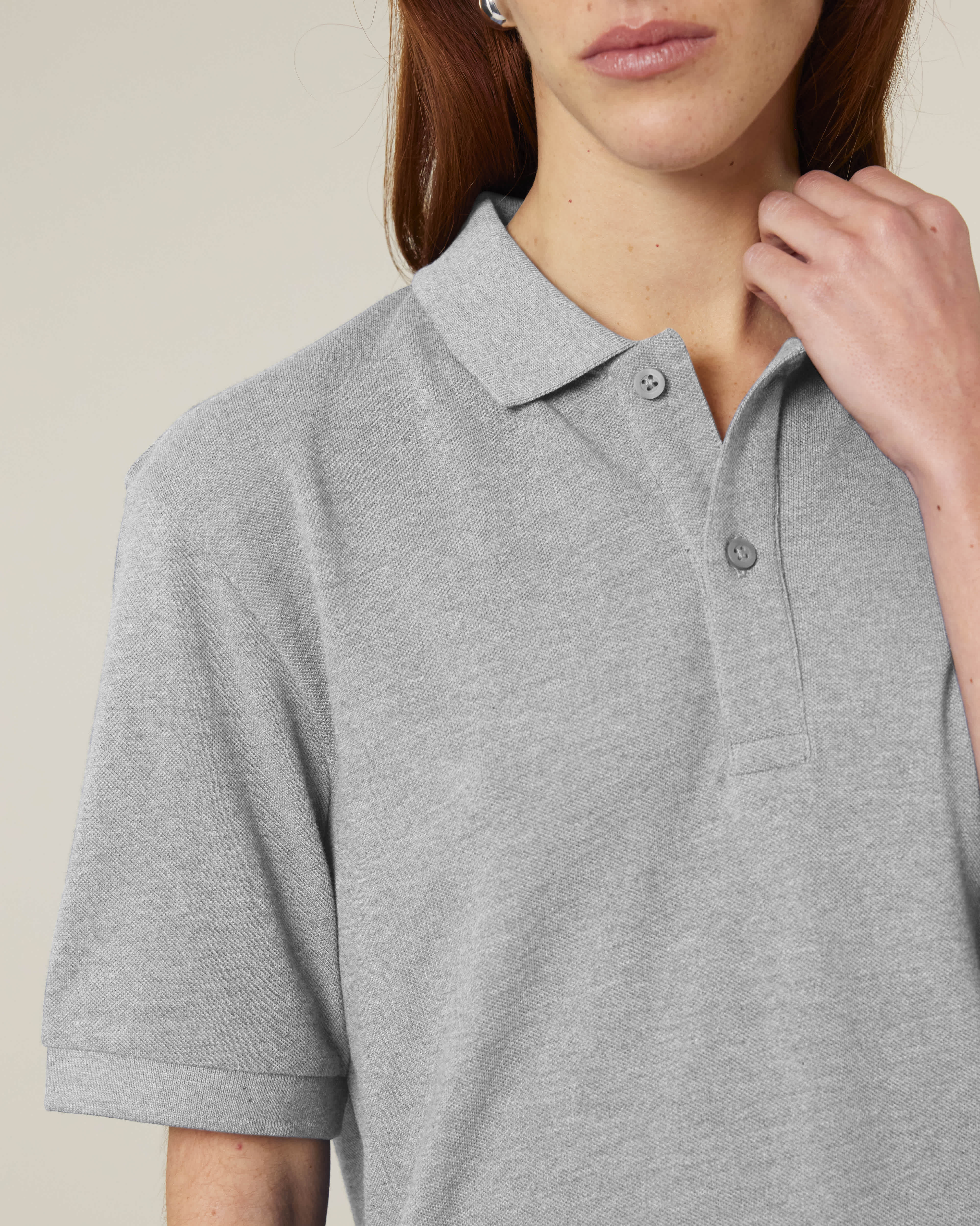 POLO - HEATHER GRIJS