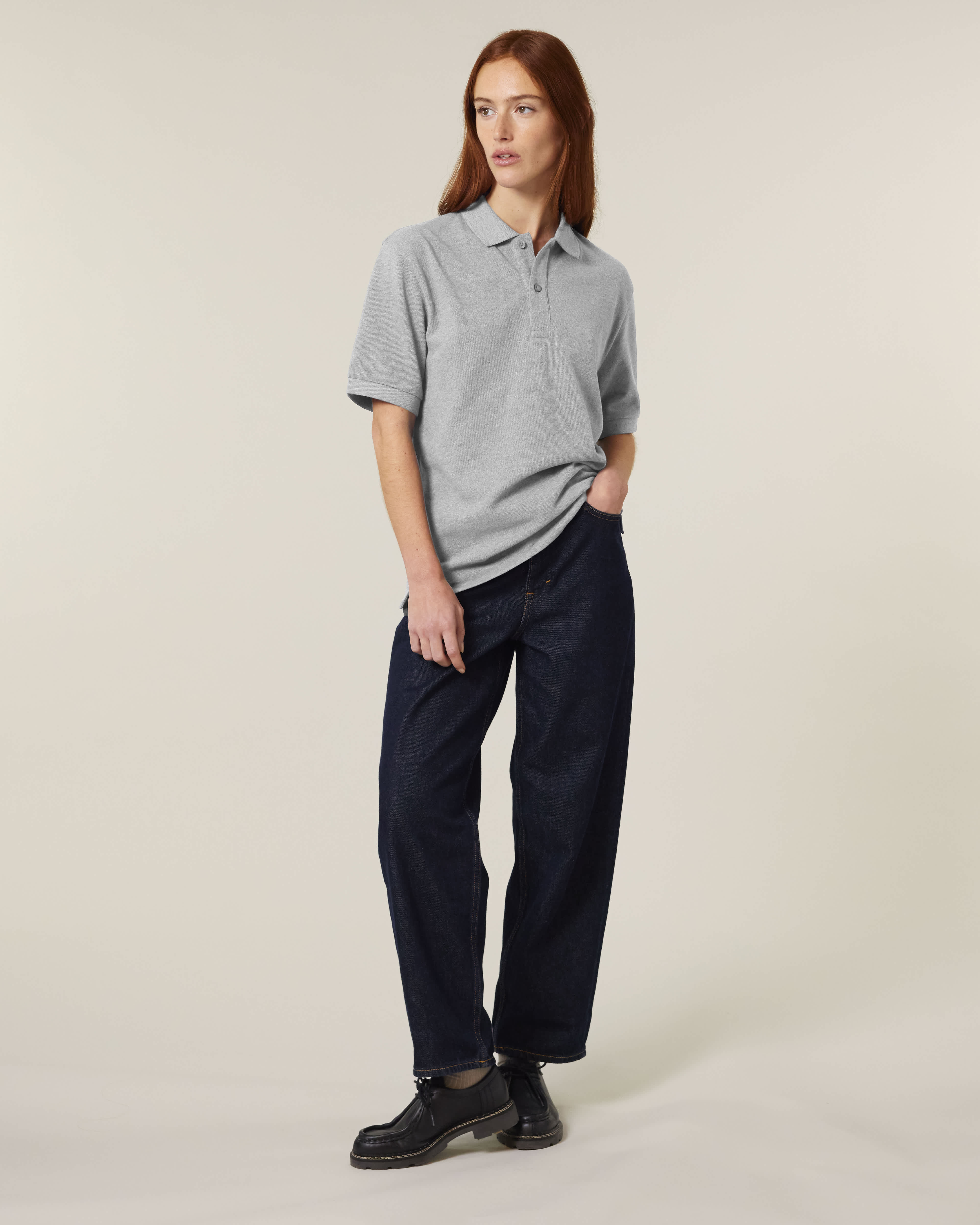 POLO - HEATHER GRIJS