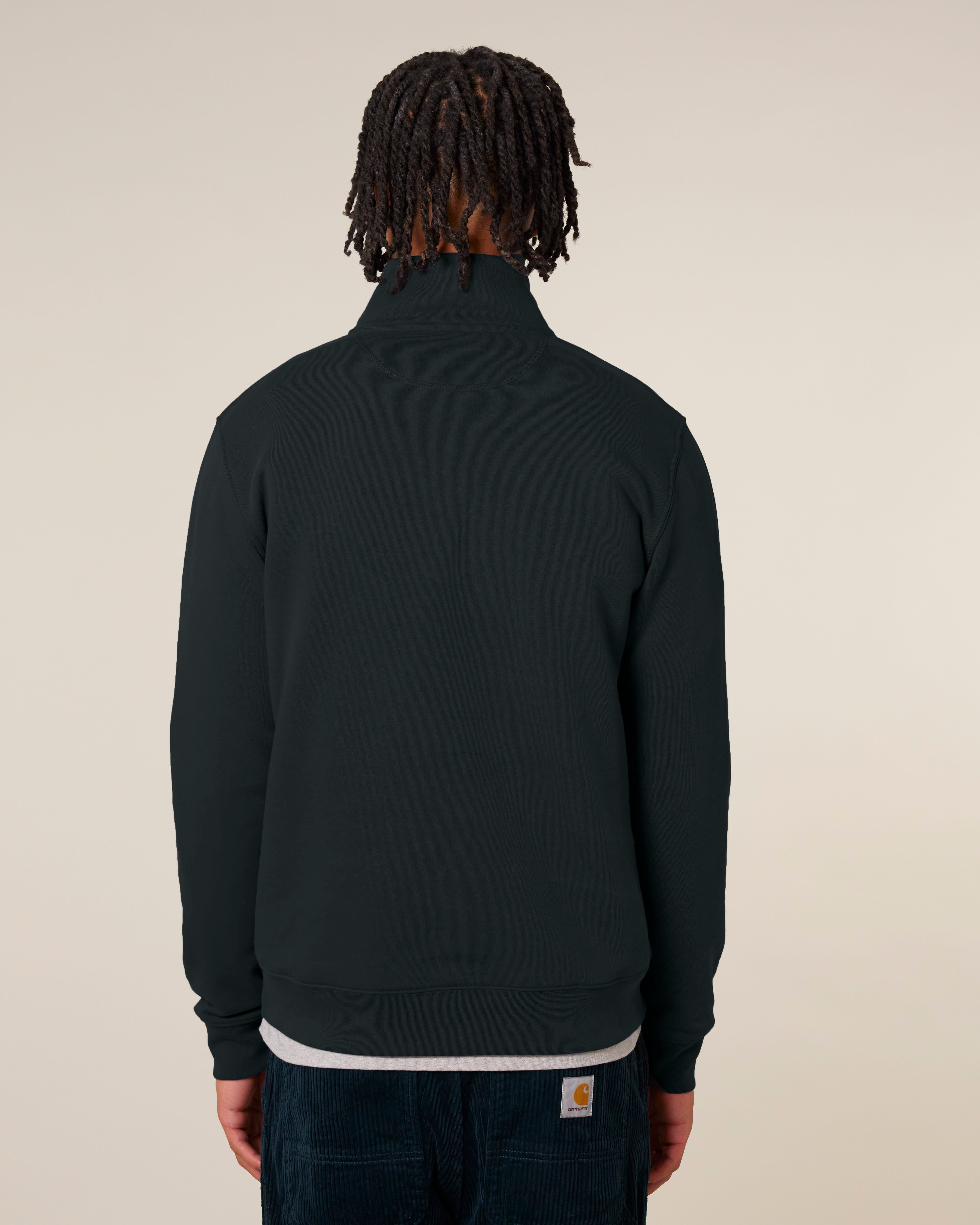 ZIP SWEATER - ZWART