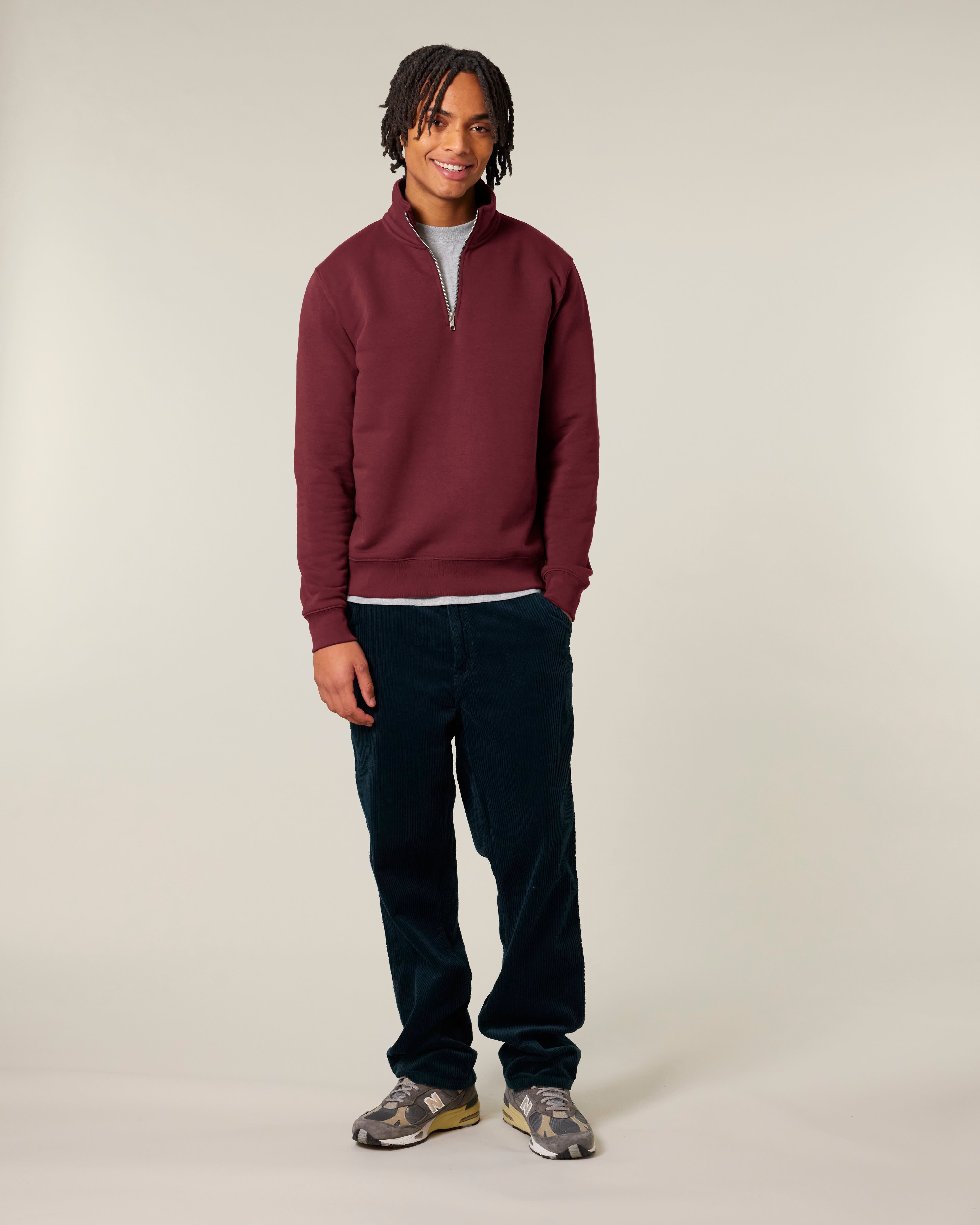 ZIP SWEATER - BURGUNDY