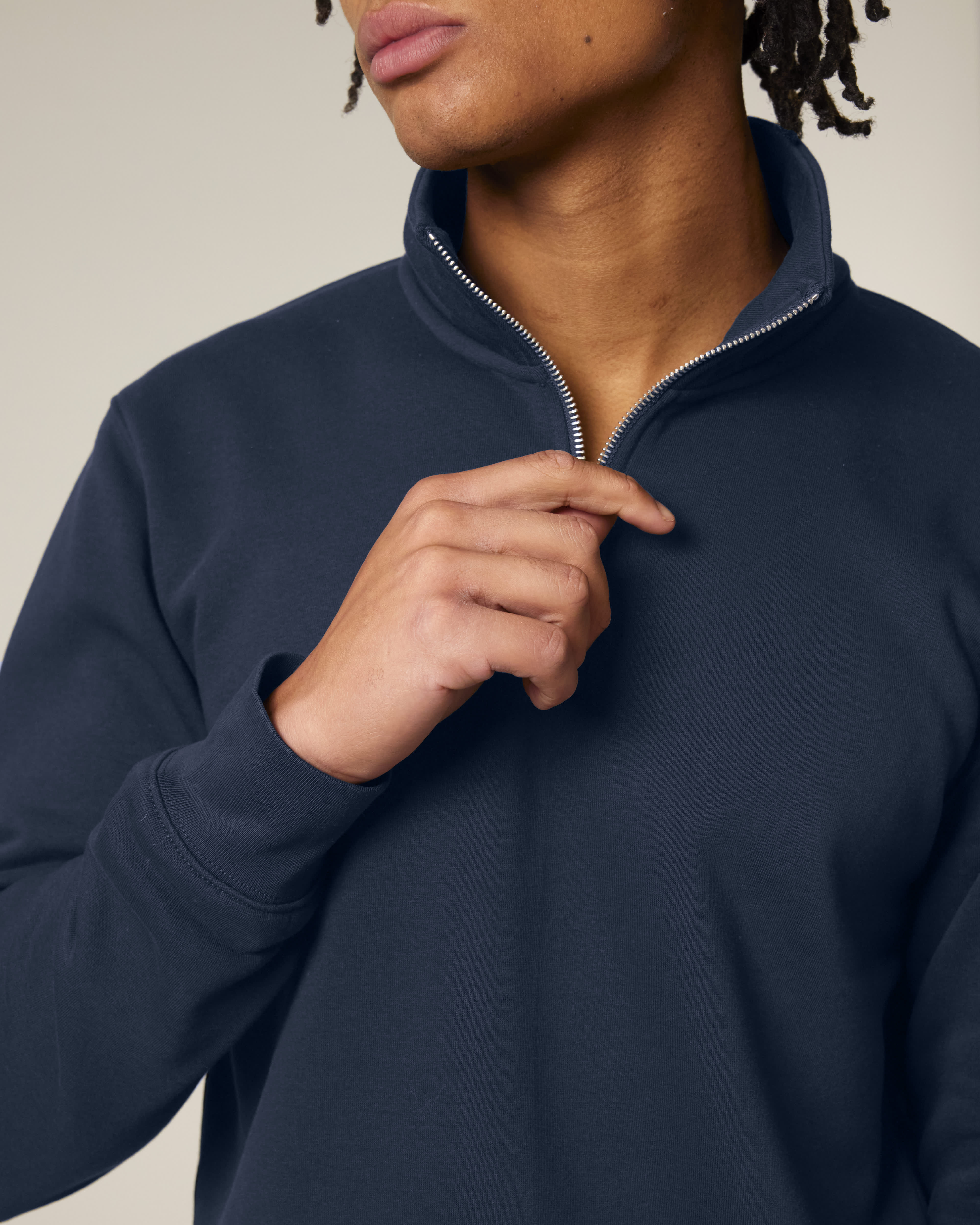 ZIP SWEATER - NAVY