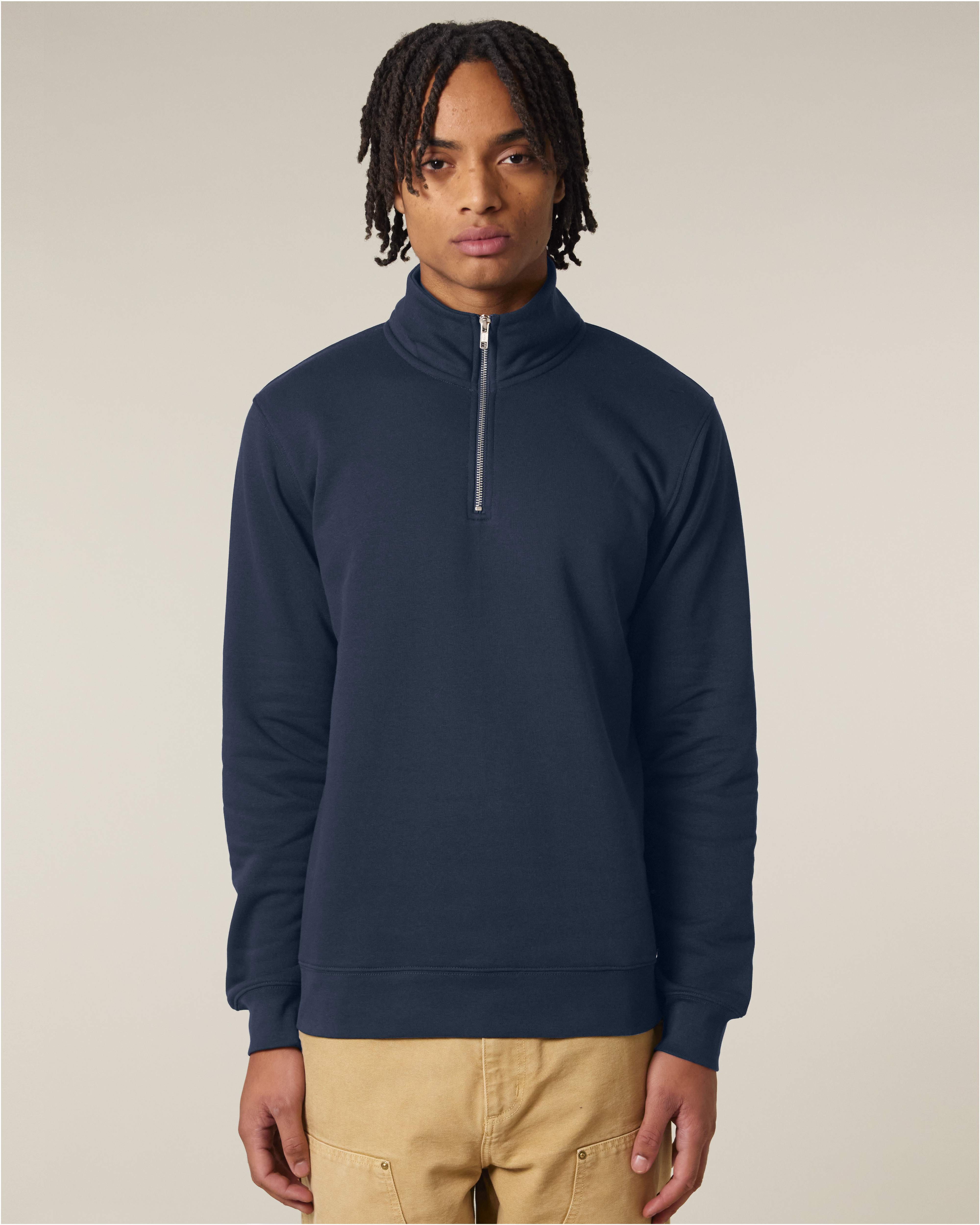ZIP SWEATER - NAVY