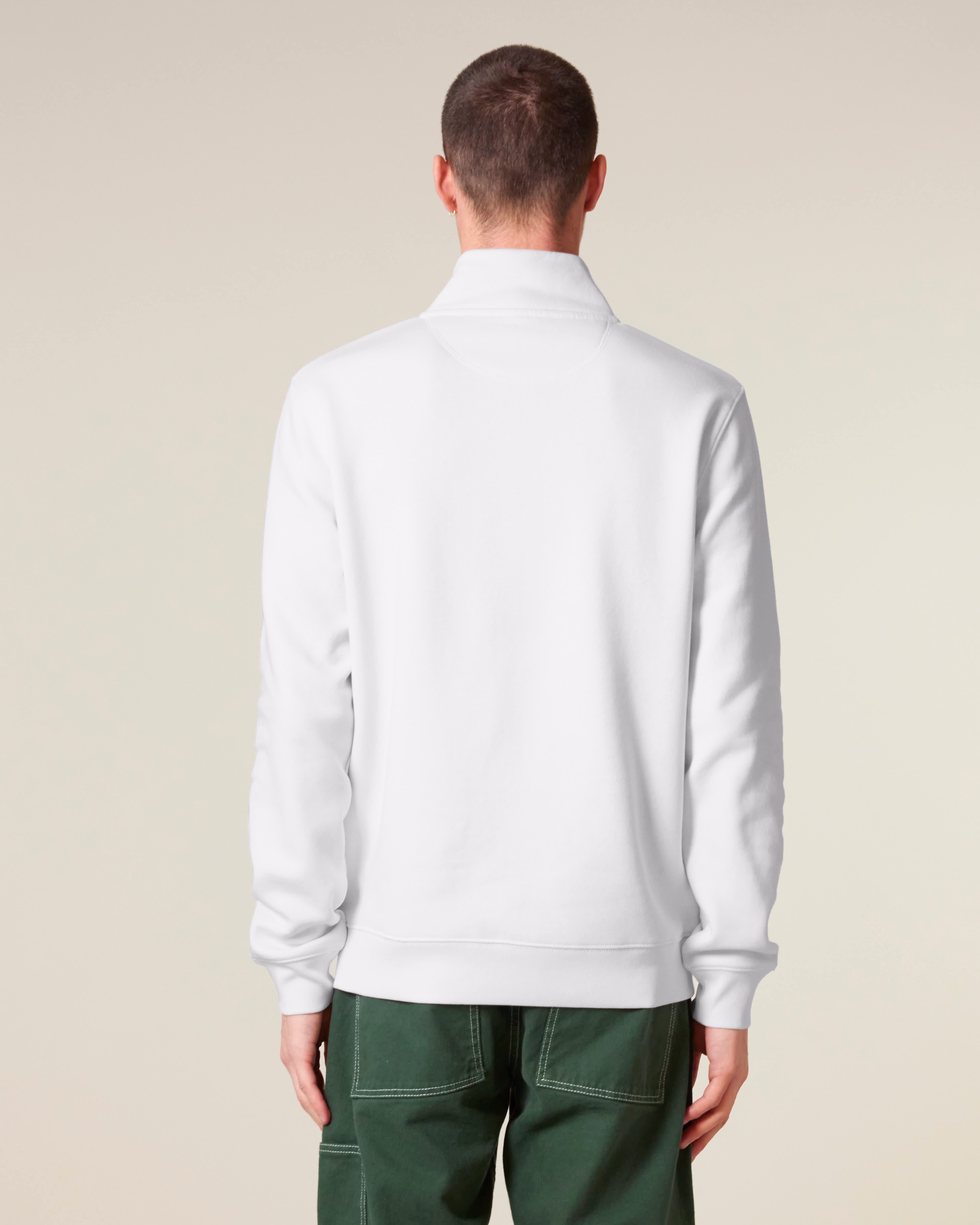 ZIP SWEATER - WIT