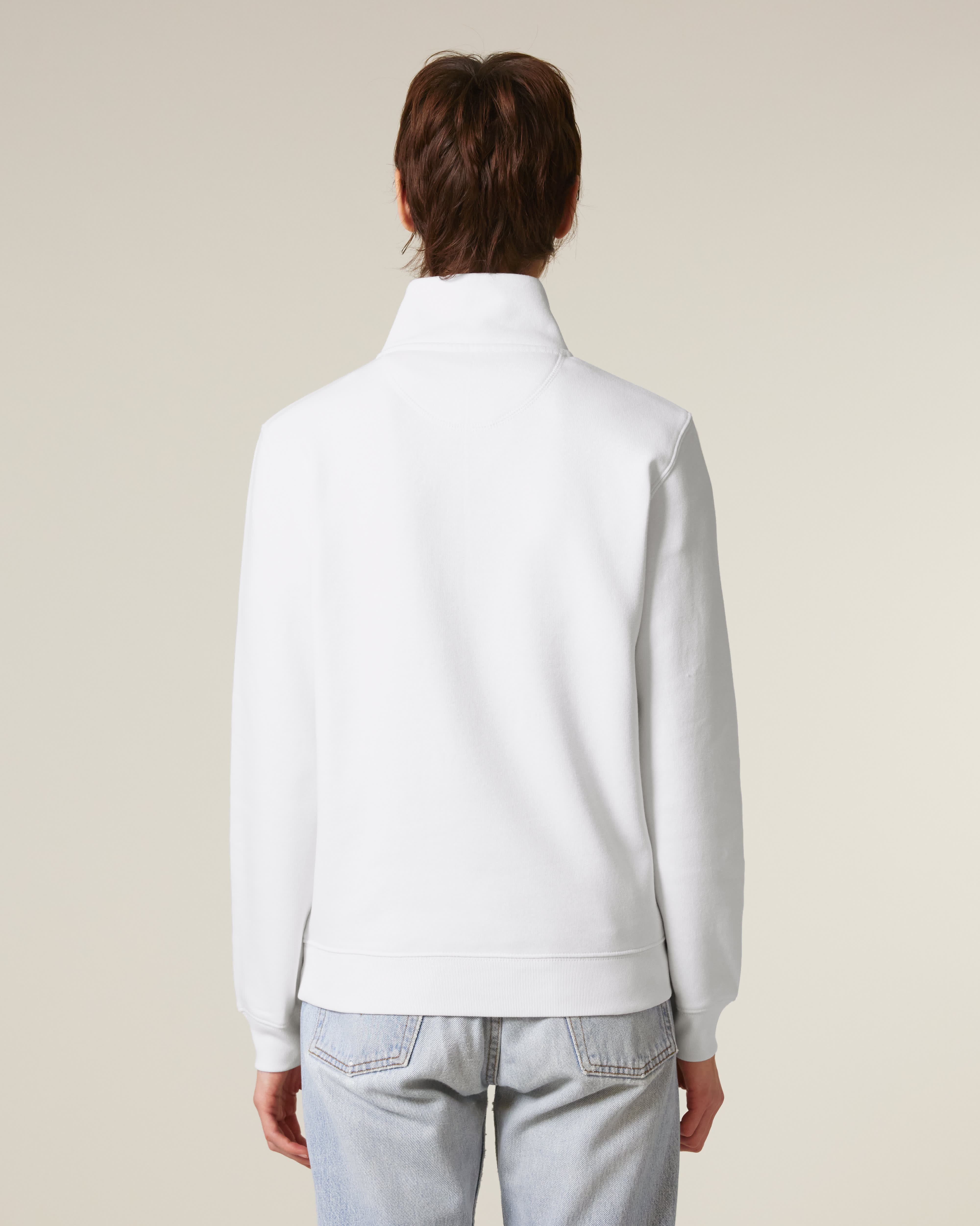 ZIP SWEATER - WIT